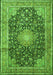 Serging Thickness of Machine Washable Persian Green Traditional Area Rugs, wshtr3948grn