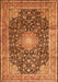 Serging Thickness of Machine Washable Persian Orange Traditional Area Rugs, wshtr3948org