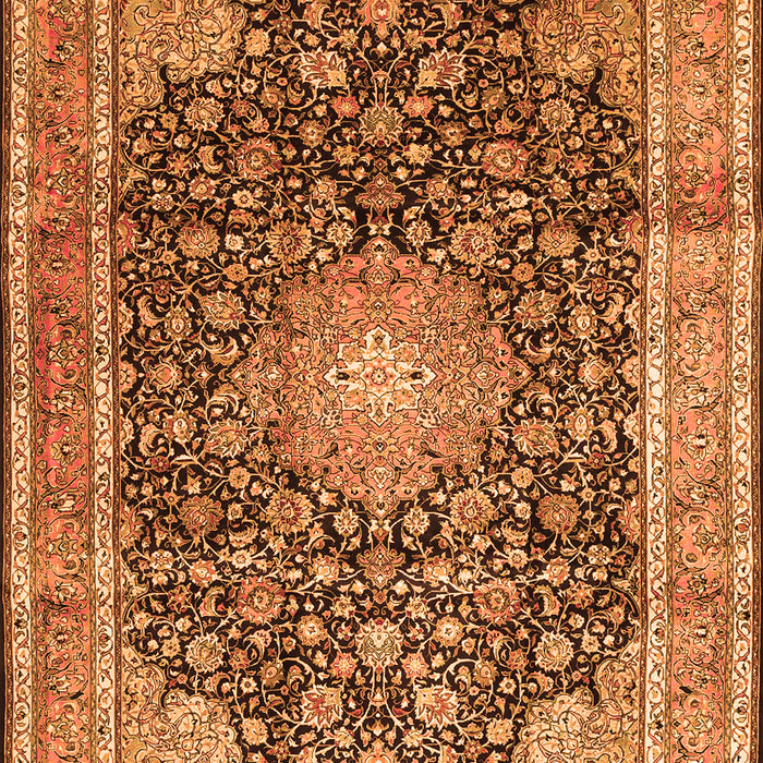 Serging Thickness of Machine Washable Persian Orange Traditional Area Rugs, wshtr3948org