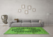 Machine Washable Persian Green Traditional Area Rugs in a Living Room,, wshtr3948grn