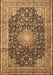 Machine Washable Persian Brown Traditional Rug, wshtr3948brn