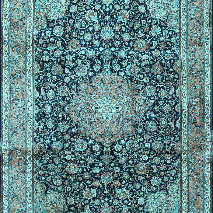 Machine Washable Persian Light Blue Traditional Rug, wshtr3948lblu