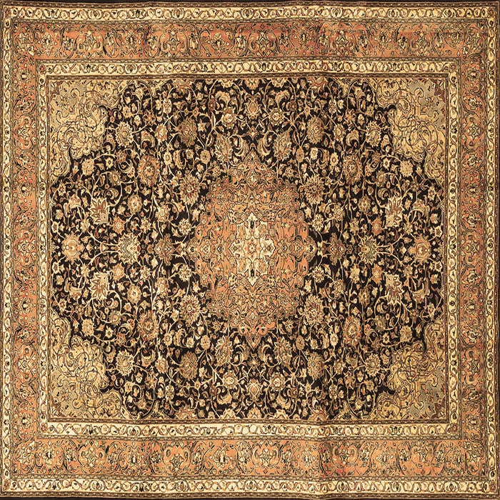 Square Persian Brown Traditional Rug, tr3948brn