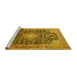 Sideview of Machine Washable Persian Yellow Traditional Rug, wshtr3948yw