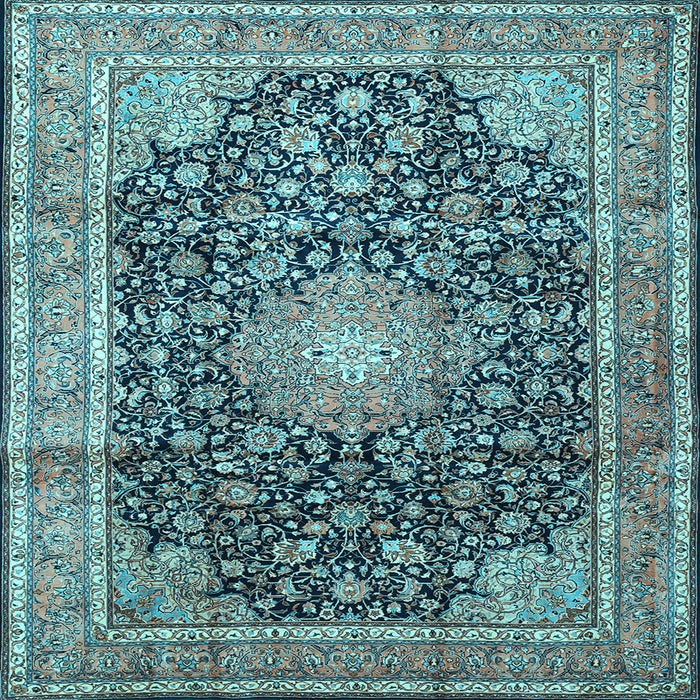Square Machine Washable Persian Light Blue Traditional Rug, wshtr3948lblu