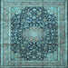 Square Machine Washable Persian Light Blue Traditional Rug, wshtr3948lblu