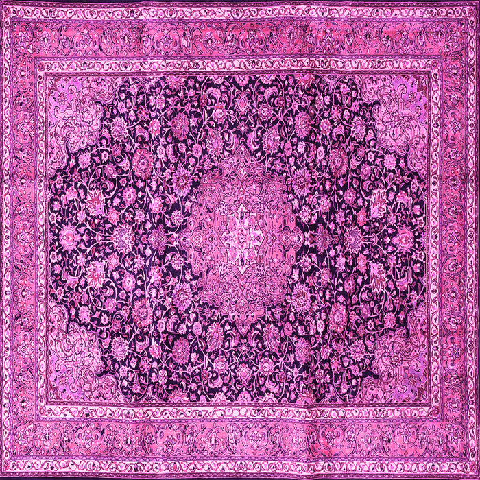 Square Machine Washable Persian Pink Traditional Rug, wshtr3948pnk