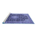 Sideview of Machine Washable Persian Blue Traditional Rug, wshtr3948blu