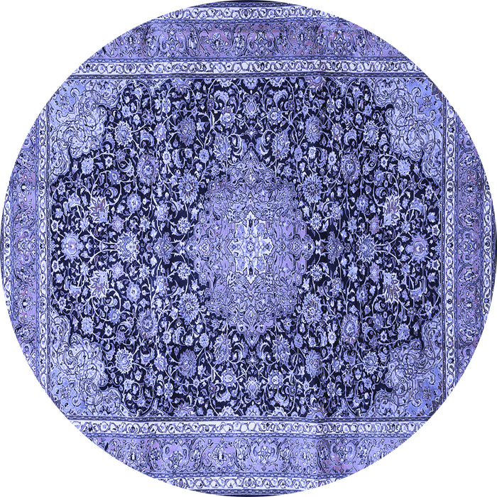 Round Persian Blue Traditional Rug, tr3948blu