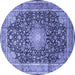 Round Persian Blue Traditional Rug, tr3948blu