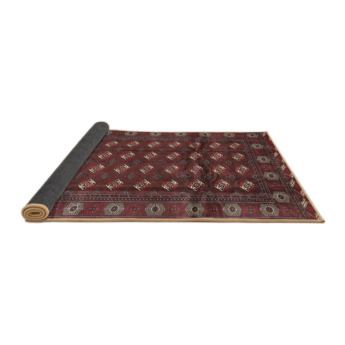 Sideview of Traditional Chestnut Brown Persian Rug, tr3949