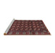 Sideview of Machine Washable Traditional Chestnut Brown Rug, wshtr3949