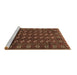 Sideview of Machine Washable Persian Brown Traditional Rug, wshtr3949brn