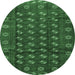 Round Persian Emerald Green Traditional Rug, tr3949emgrn