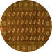 Round Machine Washable Persian Yellow Traditional Rug, wshtr3949yw