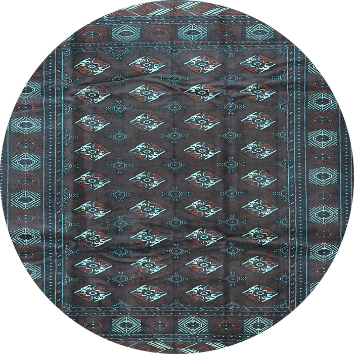Round Machine Washable Persian Light Blue Traditional Rug, wshtr3949lblu