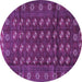 Round Machine Washable Persian Purple Traditional Area Rugs, wshtr3949pur