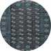 Round Persian Light Blue Traditional Rug, tr3949lblu