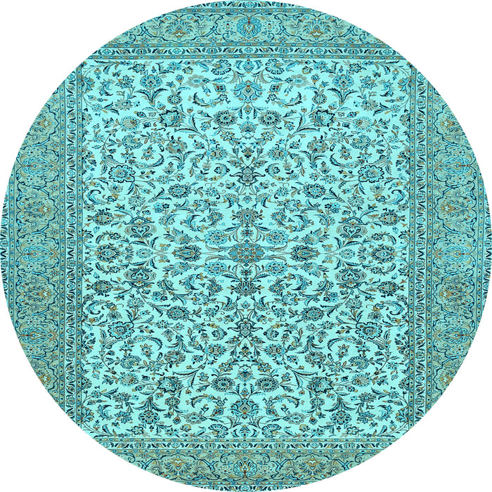 Round Persian Light Blue Traditional Rug, tr394lblu
