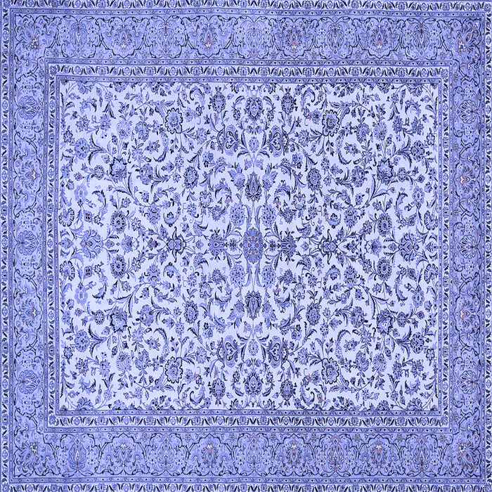 Square Machine Washable Persian Blue Traditional Rug, wshtr394blu