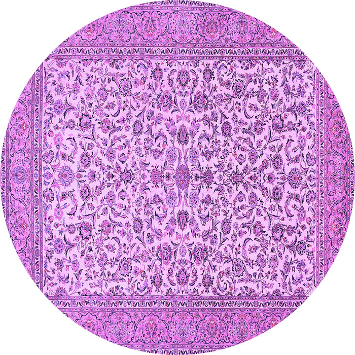 Round Persian Purple Traditional Rug, tr394pur