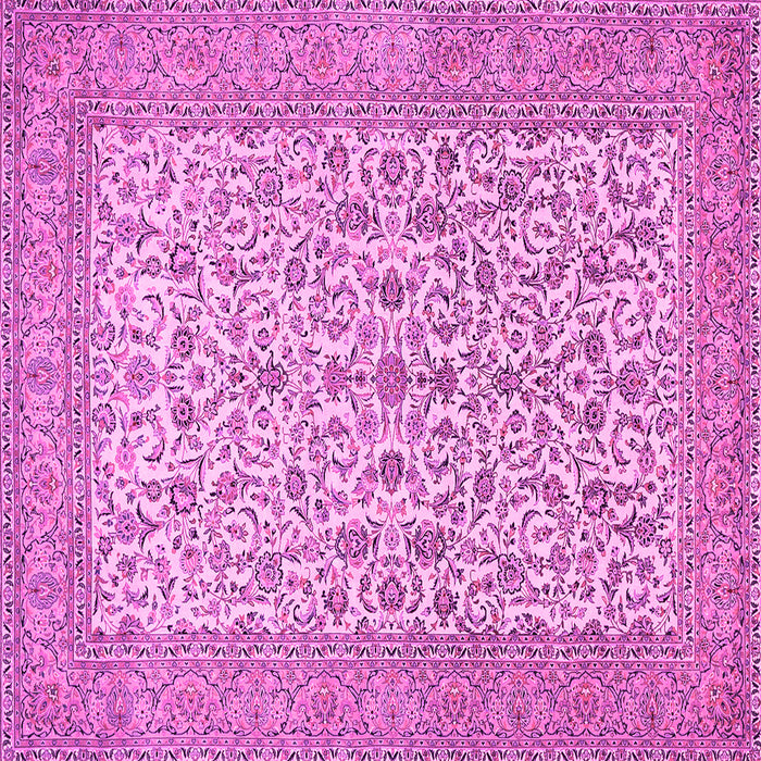 Square Machine Washable Persian Pink Traditional Rug, wshtr394pnk