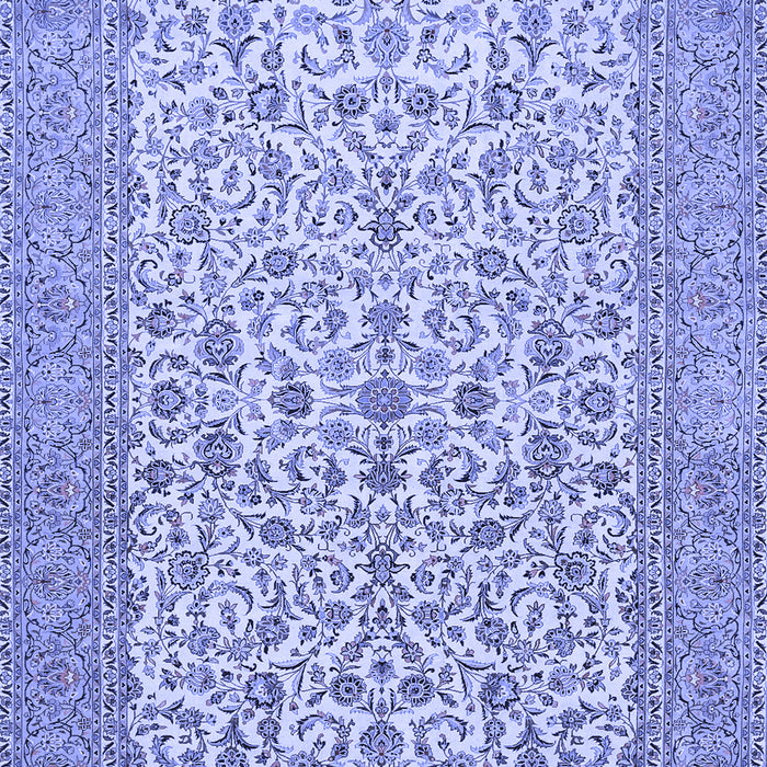 Machine Washable Persian Blue Traditional Rug, wshtr394blu