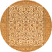 Square Persian Orange Traditional Rug, tr394org