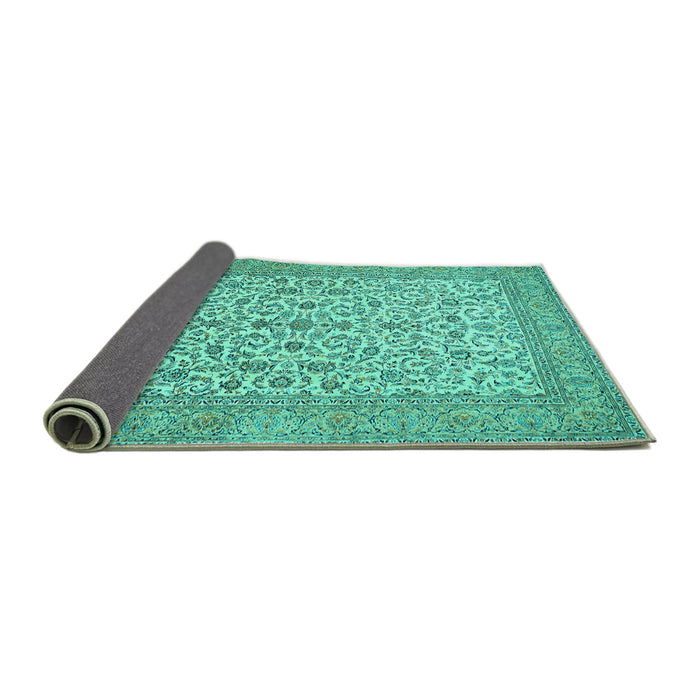 Sideview of Persian Turquoise Traditional Rug, tr394turq