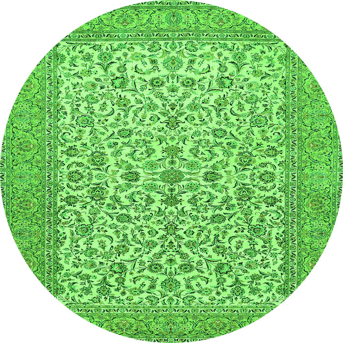 Square Persian Green Traditional Rug, tr394grn