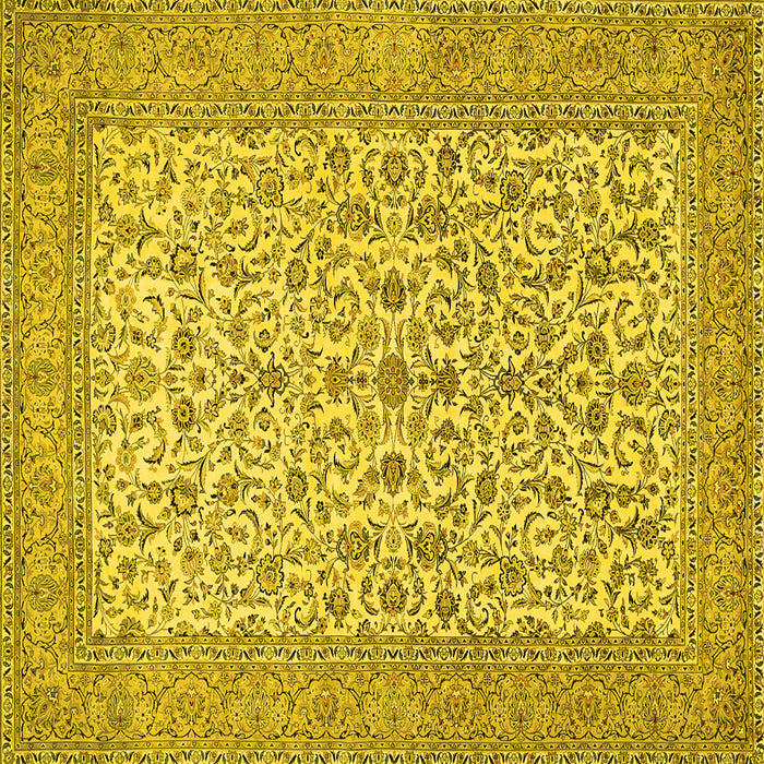 Square Persian Yellow Traditional Rug, tr394yw