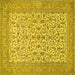 Square Persian Yellow Traditional Rug, tr394yw