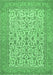 Machine Washable Persian Emerald Green Traditional Area Rugs, wshtr394emgrn