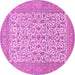 Round Persian Pink Traditional Rug, tr394pnk