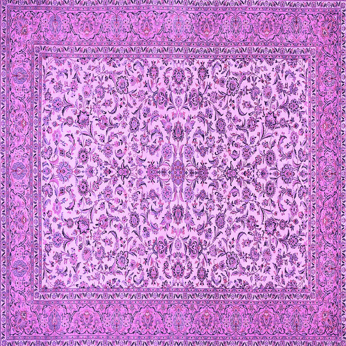Square Machine Washable Persian Purple Traditional Area Rugs, wshtr394pur