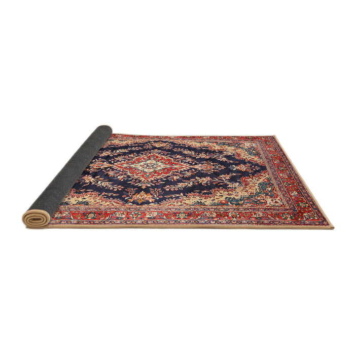 Sideview of Traditional Brown Red Medallion Rug, tr395