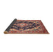 Sideview of Traditional Brown Red Medallion Rug, tr395