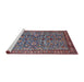 Sideview of Machine Washable Traditional Gunmetal Gray Rug, wshtr3950