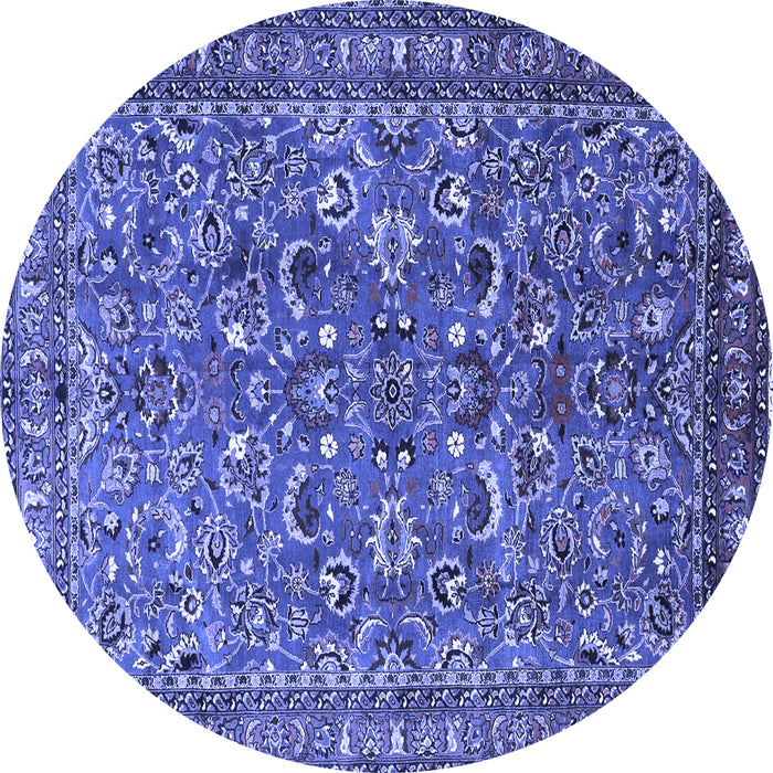 Round Persian Blue Traditional Rug, tr3950blu