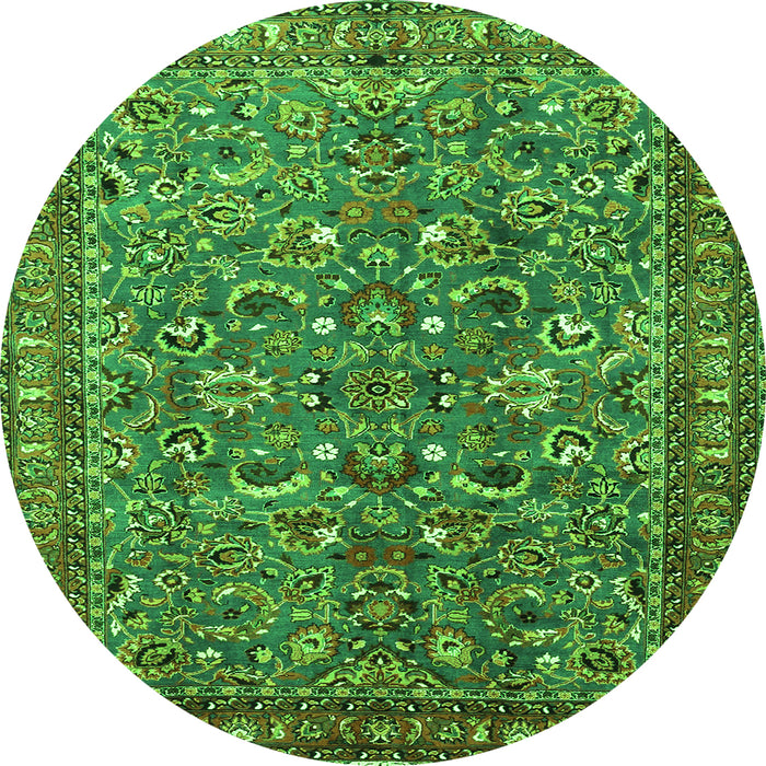 Square Persian Green Traditional Rug, tr3950grn