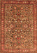 Serging Thickness of Machine Washable Persian Orange Traditional Area Rugs, wshtr3950org