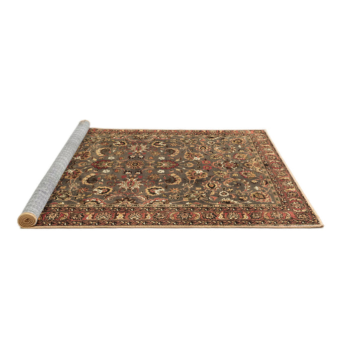 Sideview of Machine Washable Persian Brown Traditional Rug, wshtr3950brn