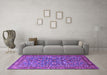 Machine Washable Persian Purple Traditional Area Rugs in a Living Room, wshtr3950pur