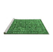 Sideview of Machine Washable Persian Emerald Green Traditional Area Rugs, wshtr3950emgrn