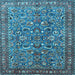 Square Persian Light Blue Traditional Rug, tr3950lblu