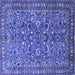 Square Persian Blue Traditional Rug, tr3950blu