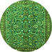 Machine Washable Persian Green Traditional Area Rugs, wshtr3950grn