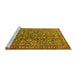 Sideview of Machine Washable Persian Yellow Traditional Rug, wshtr3950yw