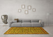 Machine Washable Persian Yellow Traditional Rug in a Living Room, wshtr3950yw