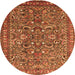 Square Persian Orange Traditional Rug, tr3950org